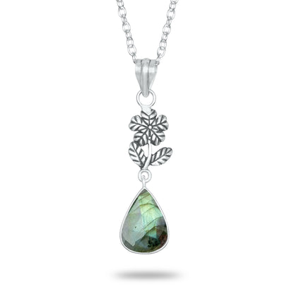 Labradorite Charm Pendants – Silver-Plated, Handmade, Designer Boho | Wholesale