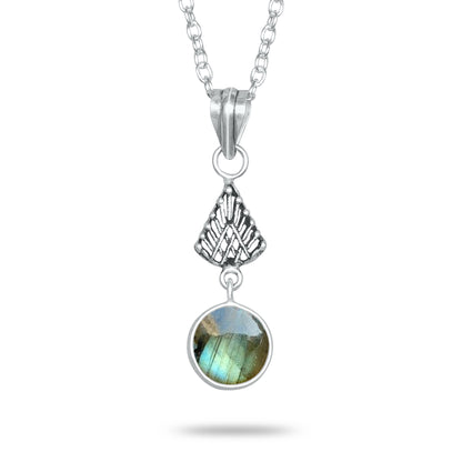 Labradorite Charm Pendants – Silver-Plated, Handmade, Designer Boho | Wholesale