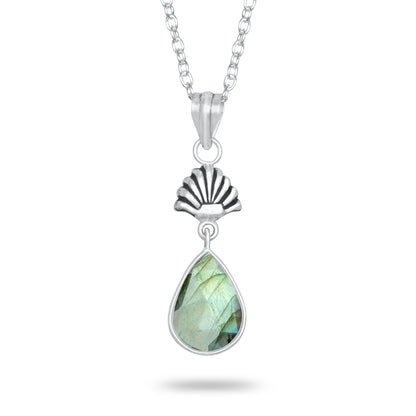 Labradorite Charm Pendants – Silver-Plated, Handmade, Designer Boho | Wholesale