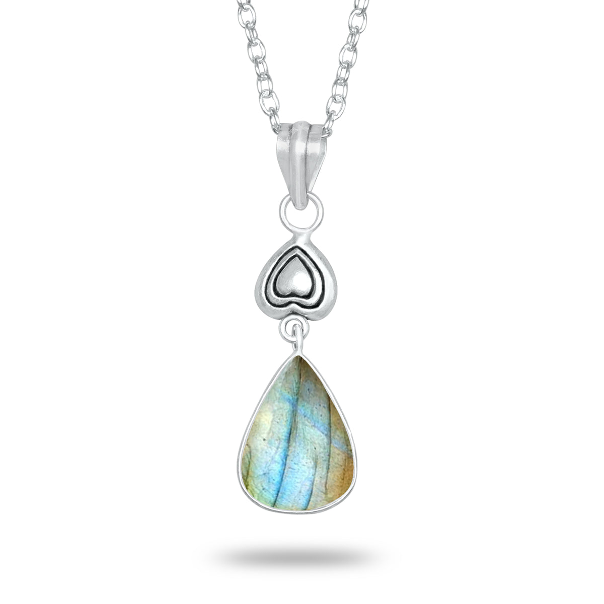Labradorite Charm Pendants – Silver-Plated, Handmade, Designer Boho | Wholesale