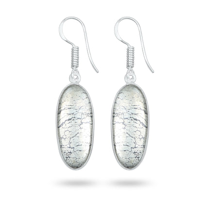 Pyrite Cabochon Earrings – Handmade Minimal Design | Silver‑Plated Brass | Fish Hook Backs | Wholesale Pairs