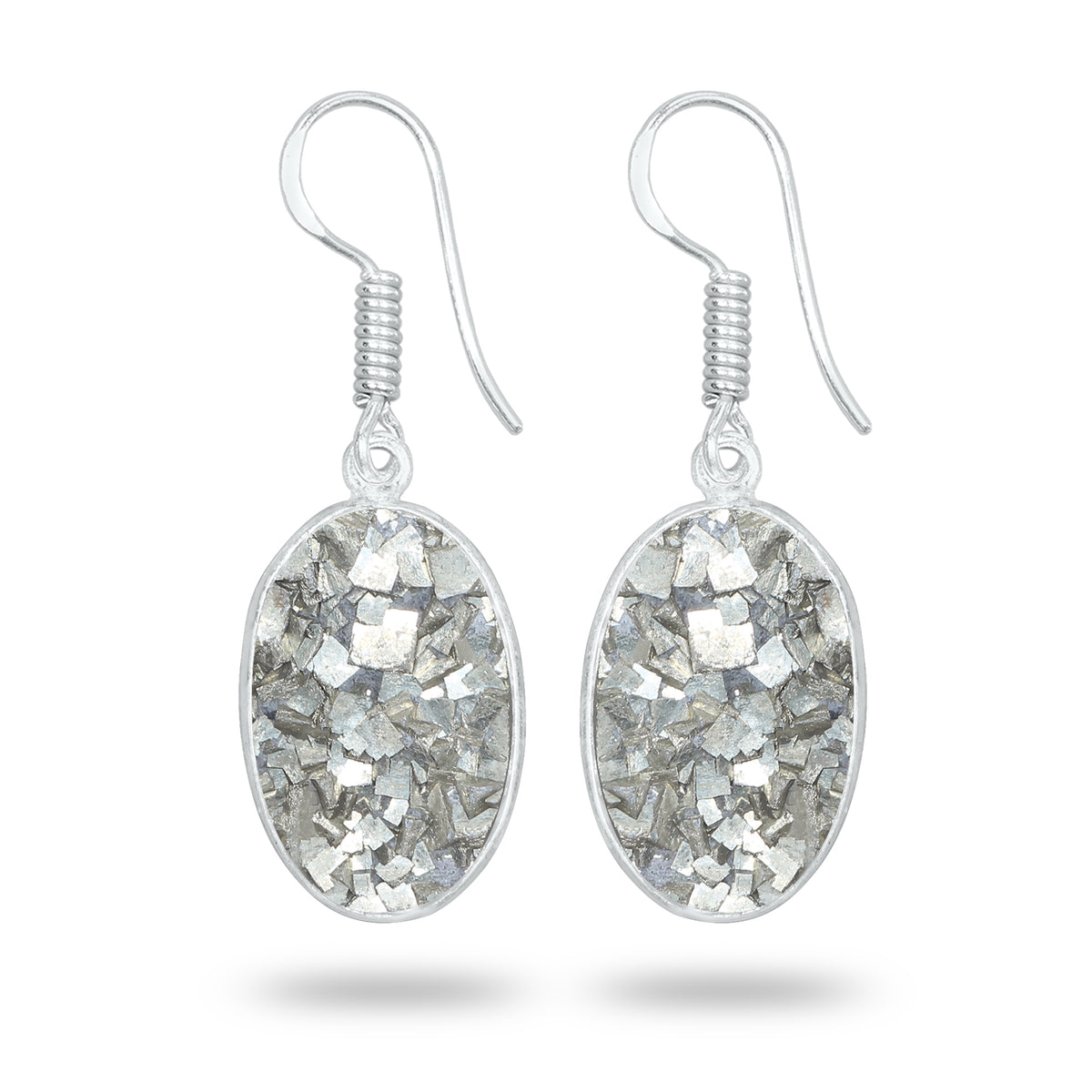 Pyrite Druzy Earrings – Handmade Minimal Design | Silver‑Plated Brass | Fish Hook Backs | Wholesale Pairs
