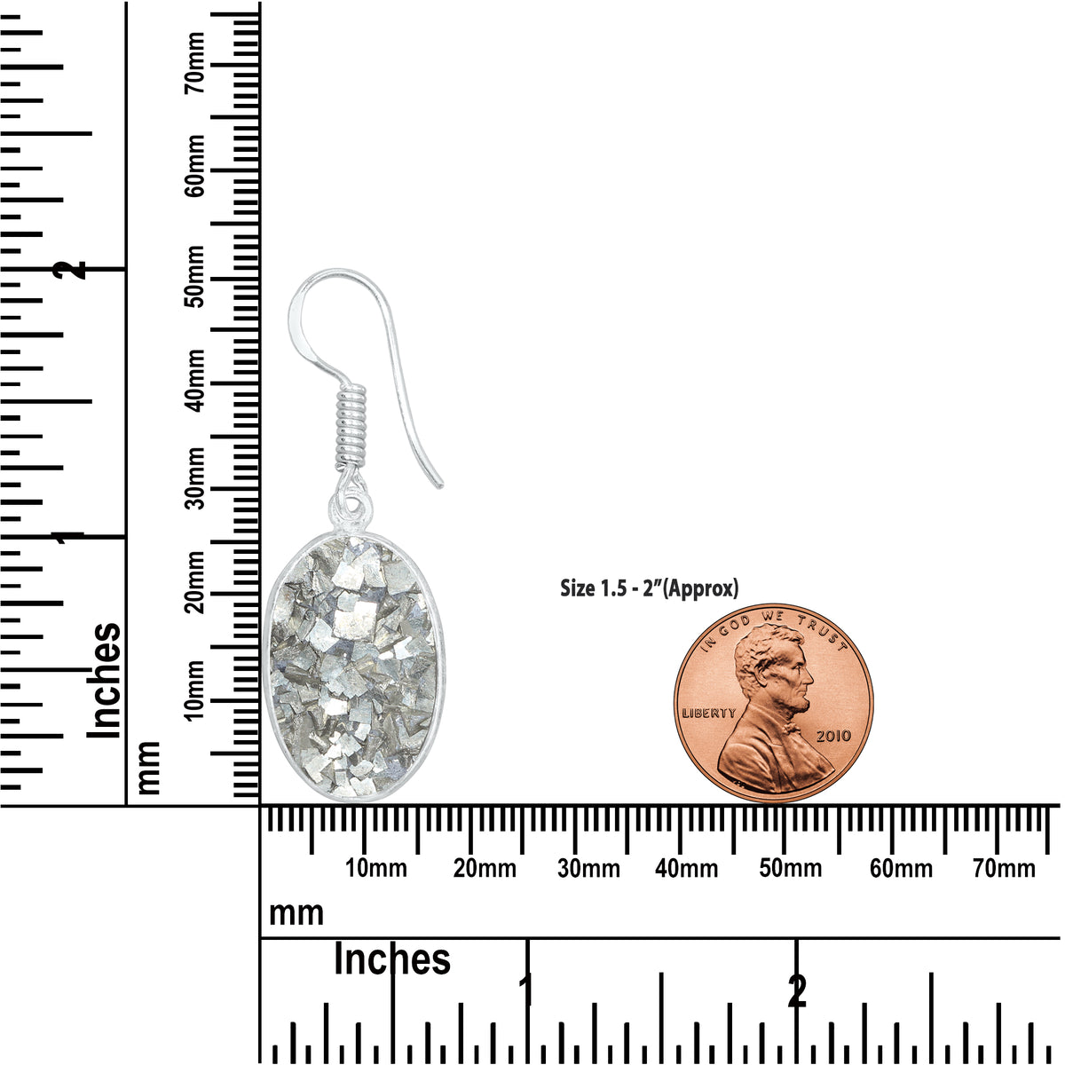 Pyrite Druzy Earrings – Handmade Minimal Design | Silver‑Plated Brass | Fish Hook Backs | Wholesale Pairs