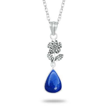 Lapis Lazuli Charm Pendants – Silver-Plated, Handmade, Designer Boho | Wholesale