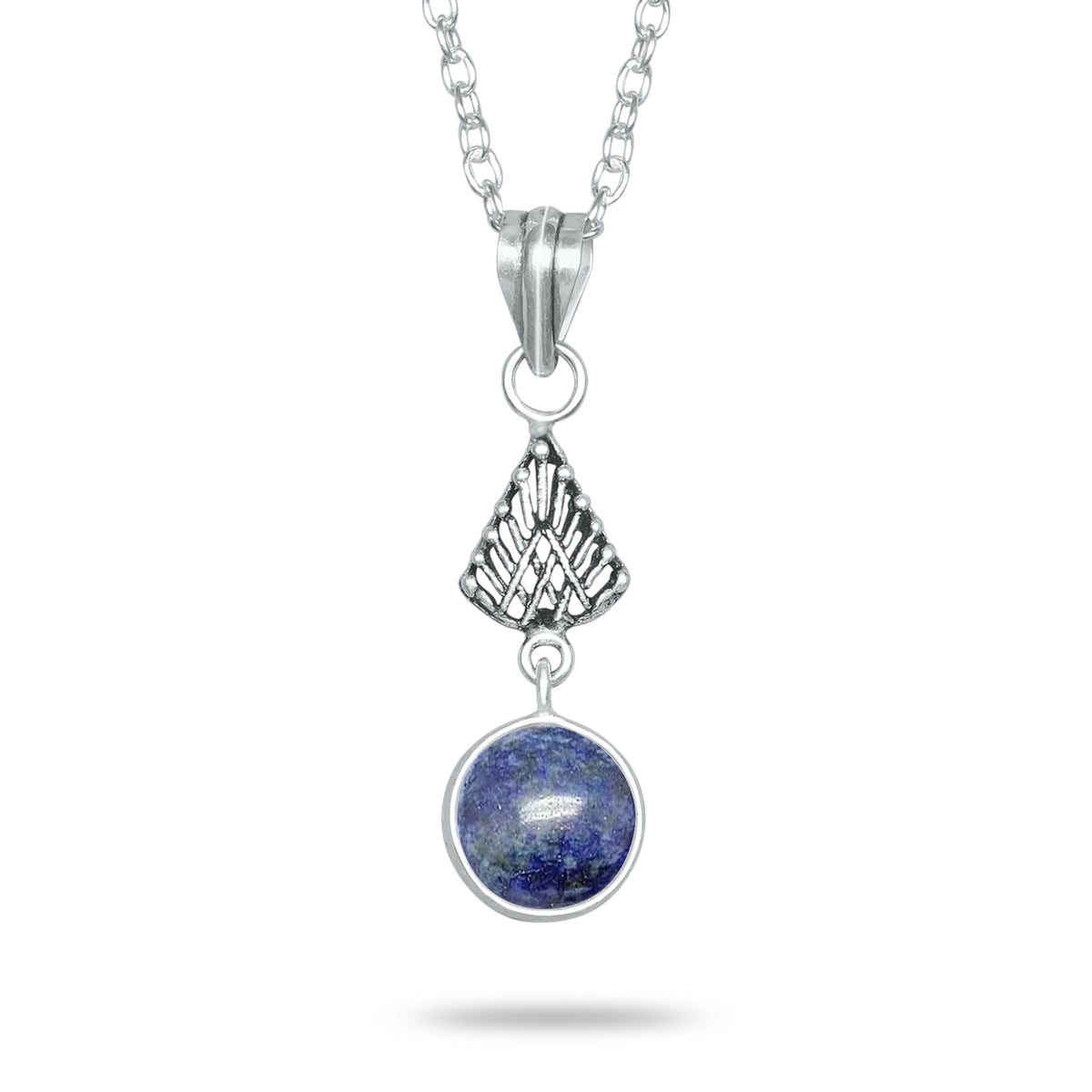 Lapis Lazuli Charm Pendants – Silver-Plated, Handmade, Designer Boho | Wholesale