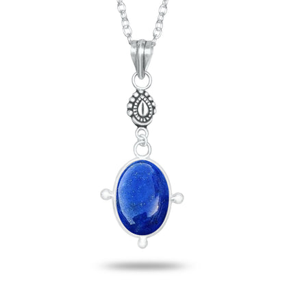 Lapis Lazuli Charm Pendants – Silver-Plated, Handmade, Designer Boho | Wholesale