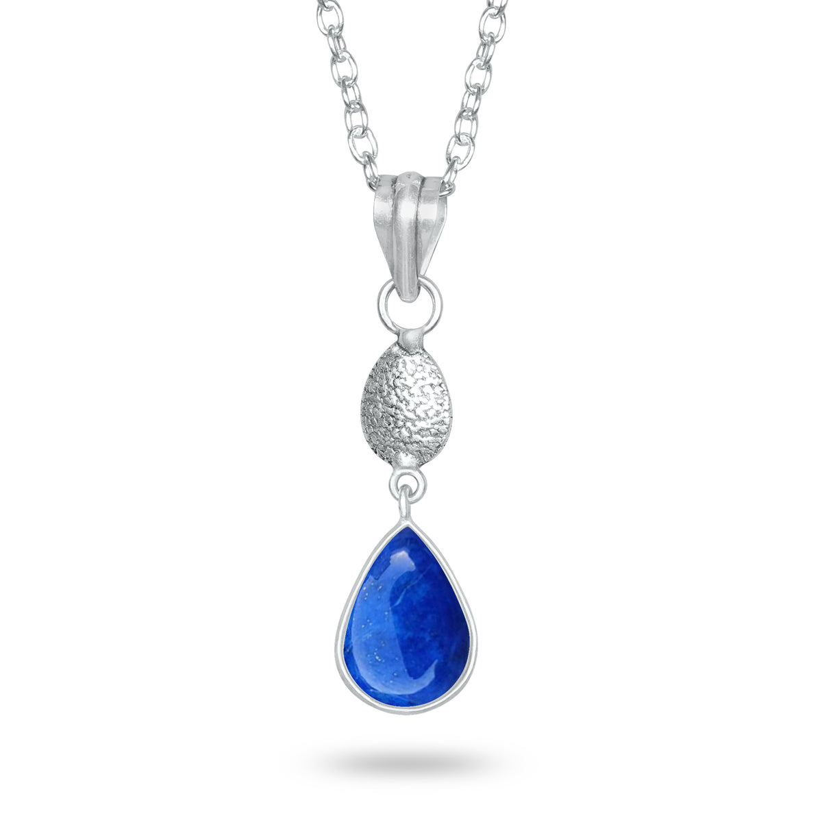 Lapis Lazuli Charm Pendants – Silver-Plated, Handmade, Designer Boho | Wholesale