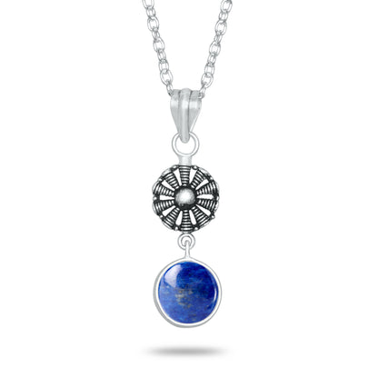 Lapis Lazuli Charm Pendants – Silver-Plated, Handmade, Designer Boho | Wholesale