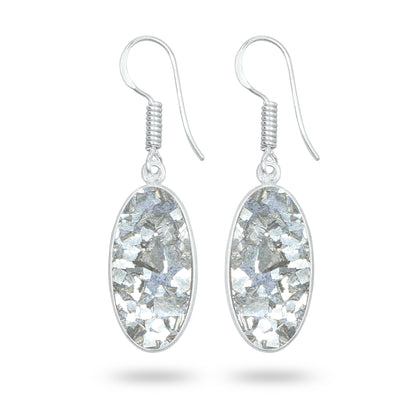 Pyrite Druzy Earrings – Handmade Minimal Design | Silver‑Plated Brass | Fish Hook Backs | Wholesale Pairs