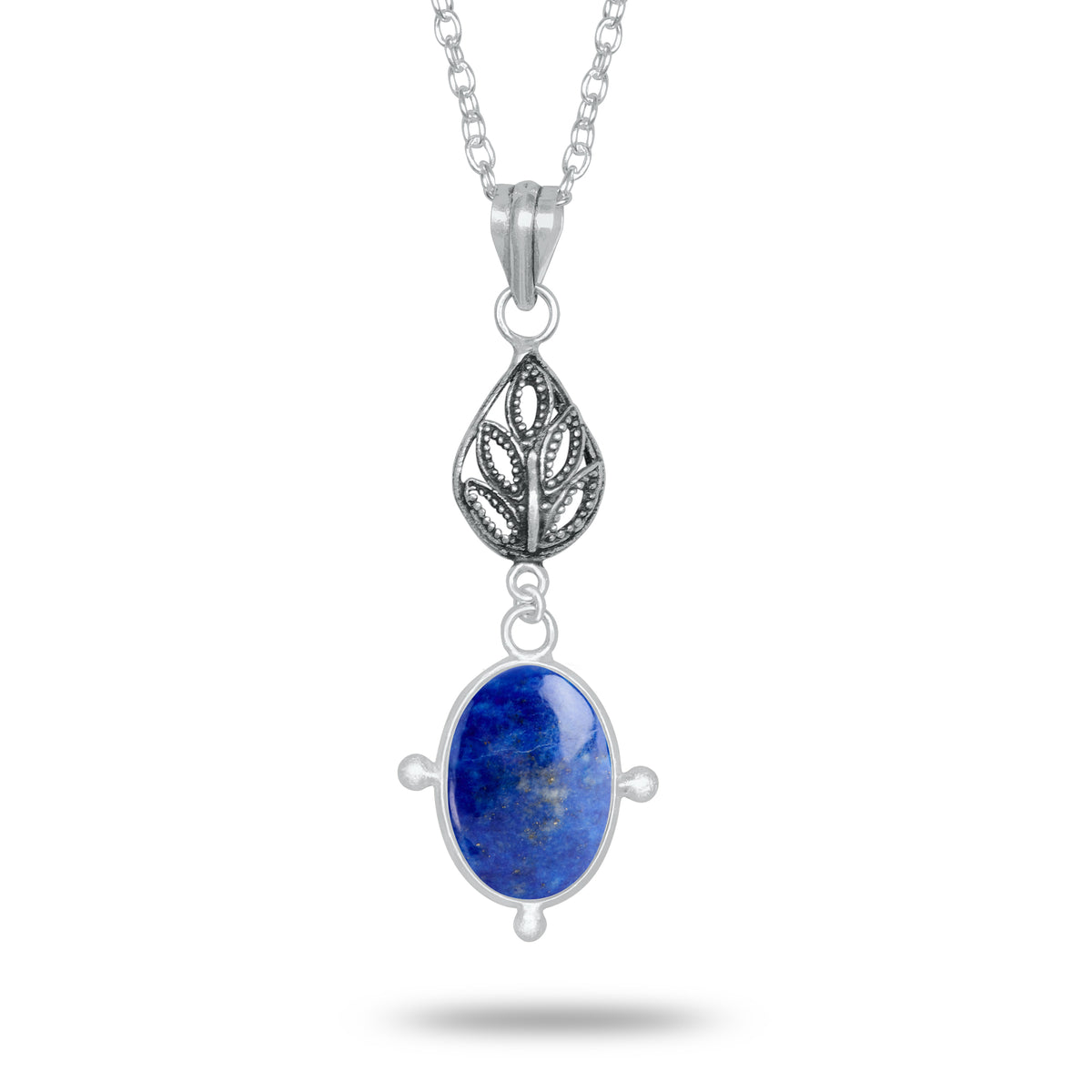 Lapis Lazuli Charm Pendants – Silver-Plated, Handmade, Designer Boho | Wholesale