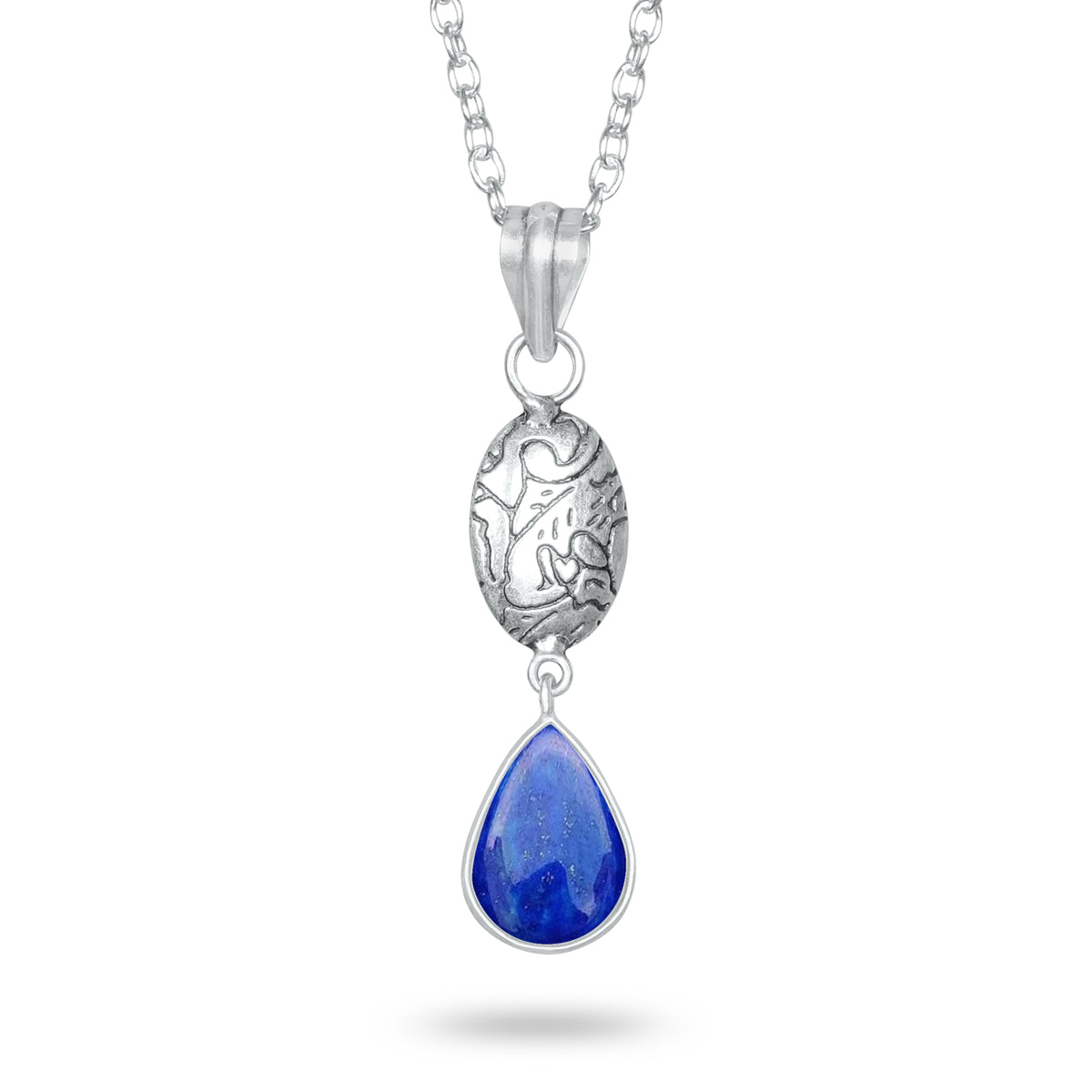 Lapis Lazuli Charm Pendants – Silver-Plated, Handmade, Designer Boho | Wholesale