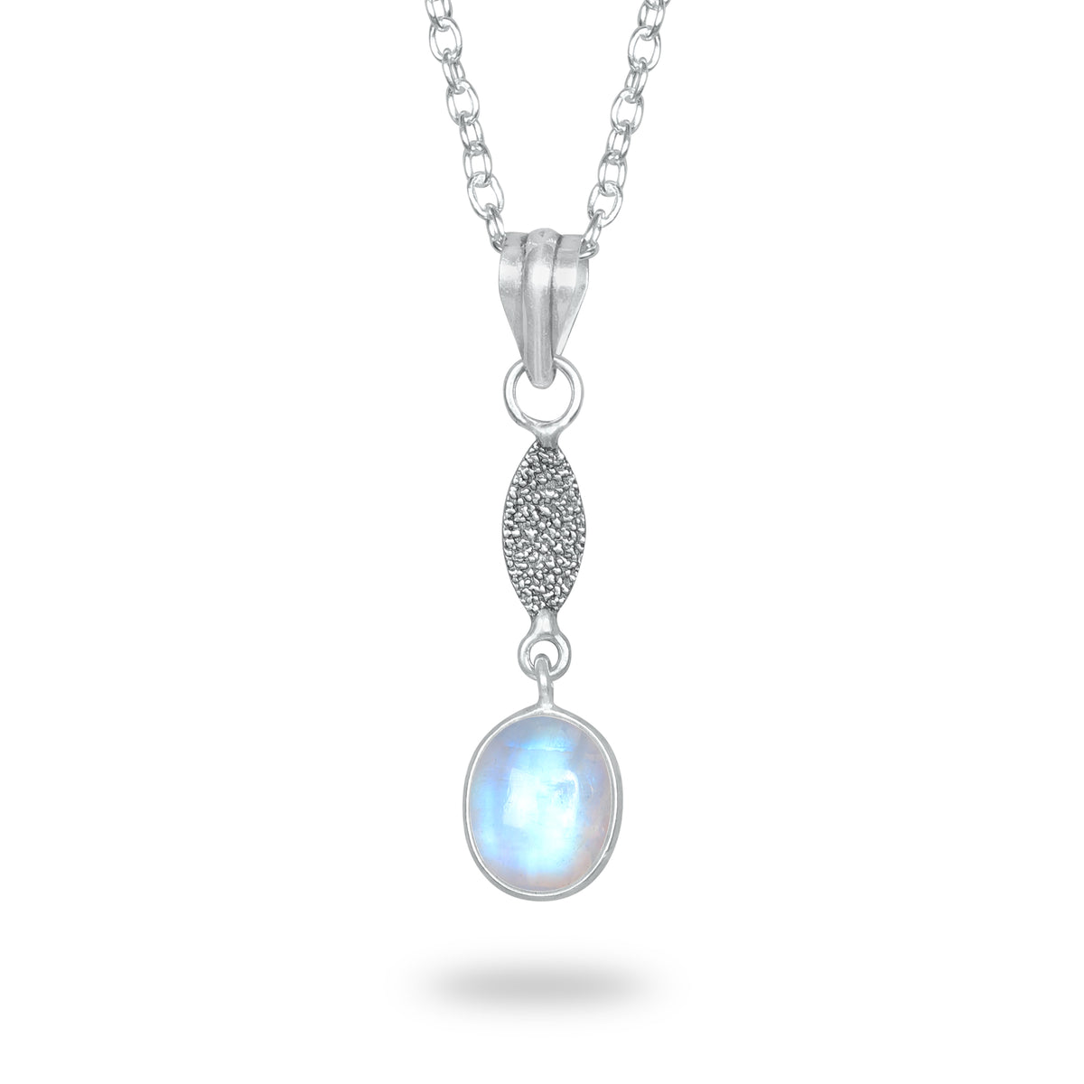 Rainbow Moonstone Charm Pendants – Silver-Plated, Handmade, Designer Boho | Wholesale