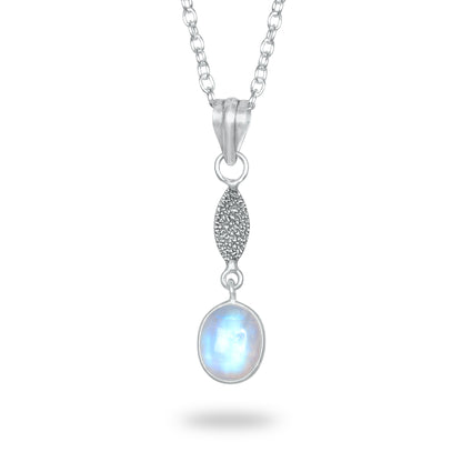 Rainbow Moonstone Charm Pendants – Silver-Plated, Handmade, Designer Boho | Wholesale