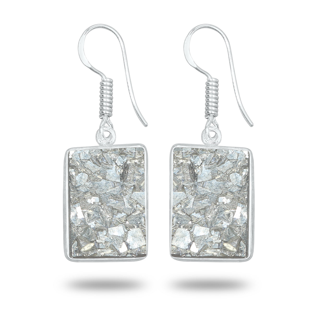 Pyrite Druzy Earrings – Handmade Minimal Design | Silver‑Plated Brass | Fish Hook Backs | Wholesale Pairs
