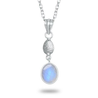 Rainbow Moonstone Charm Pendants – Silver-Plated, Handmade, Designer Boho | Wholesale