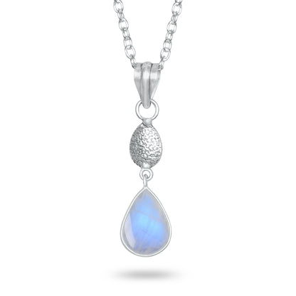 Rainbow Moonstone Charm Pendants – Silver-Plated, Handmade, Designer Boho | Wholesale