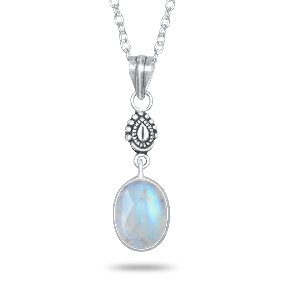 Rainbow Moonstone Charm Pendants – Silver-Plated, Handmade, Designer Boho | Wholesale