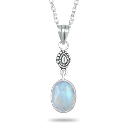 Rainbow Moonstone Charm Pendants – Silver-Plated, Handmade, Designer Boho | Wholesale