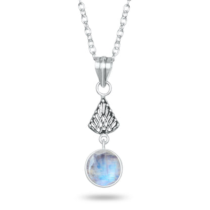 Rainbow Moonstone Charm Pendants – Silver-Plated, Handmade, Designer Boho | Wholesale