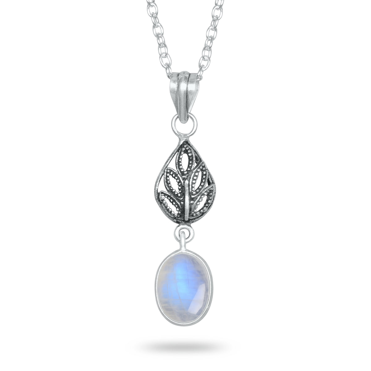Rainbow Moonstone Charm Pendants – Silver-Plated, Handmade, Designer Boho | Wholesale
