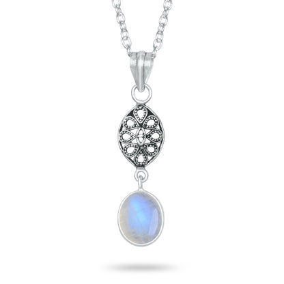 Rainbow Moonstone Charm Pendants – Silver-Plated, Handmade, Designer Boho | Wholesale