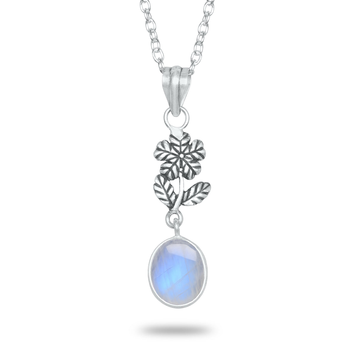 Rainbow Moonstone Charm Pendants – Silver-Plated, Handmade, Designer Boho | Wholesale