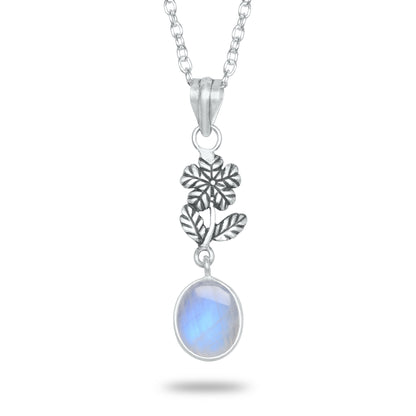 Rainbow Moonstone Charm Pendants – Silver-Plated, Handmade, Designer Boho | Wholesale