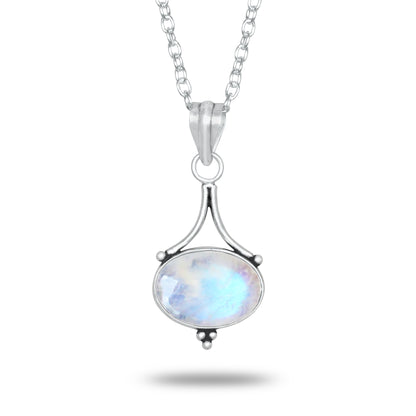 Rainbow Moonstone Pendants – Silver-Plated, Handmade, Celestial Elegance | Wholesale