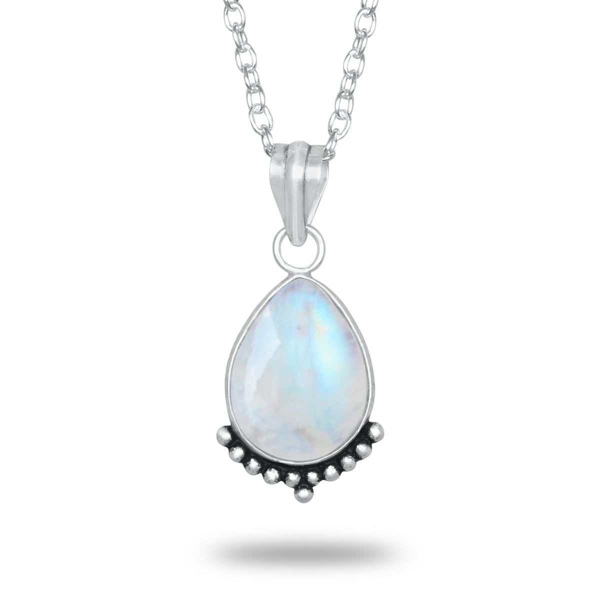 Rainbow Moonstone Pendants – Silver-Plated, Handmade, Celestial Elegance | Wholesale