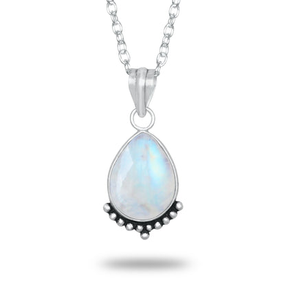 Rainbow Moonstone Pendants – Silver-Plated, Handmade, Celestial Elegance | Wholesale