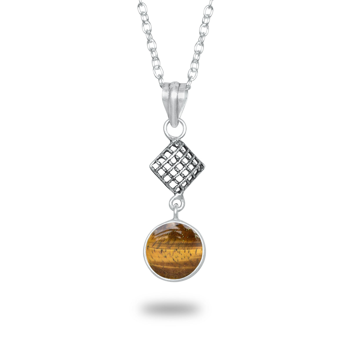 Tiger Eye Charm Pendants – Silver-Plated, Handmade, Designer Boho | Wholesale