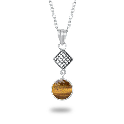 Tiger Eye Charm Pendants – Silver-Plated, Handmade, Designer Boho | Wholesale