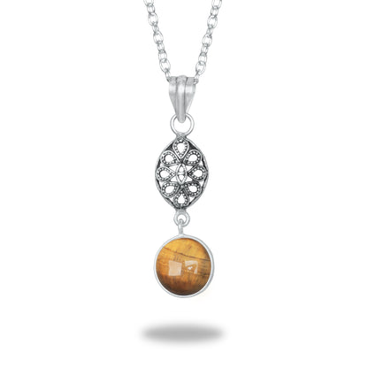 Tiger Eye Charm Pendants – Silver-Plated, Handmade, Designer Boho | Wholesale