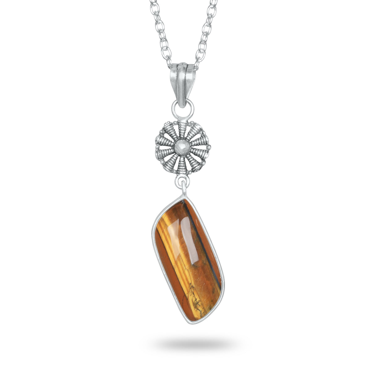 Tiger Eye Charm Pendants – Silver-Plated, Handmade, Designer Boho | Wholesale