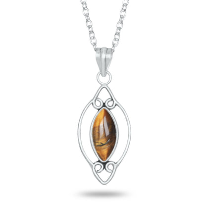 Tiger Eye Designer Pendants – Silver-Plated, Chic Everyday Boho Style | Wholesale