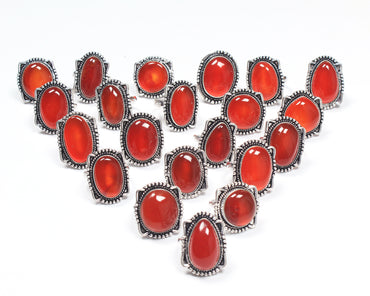 Carnelian Gemstone Handmade Rings For Women Jewelry Carnelian Crystal Rings For Bulk Sale