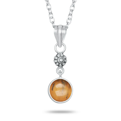 Tiger Eye Charm Pendants – Silver-Plated, Handmade, Designer Boho | Wholesale