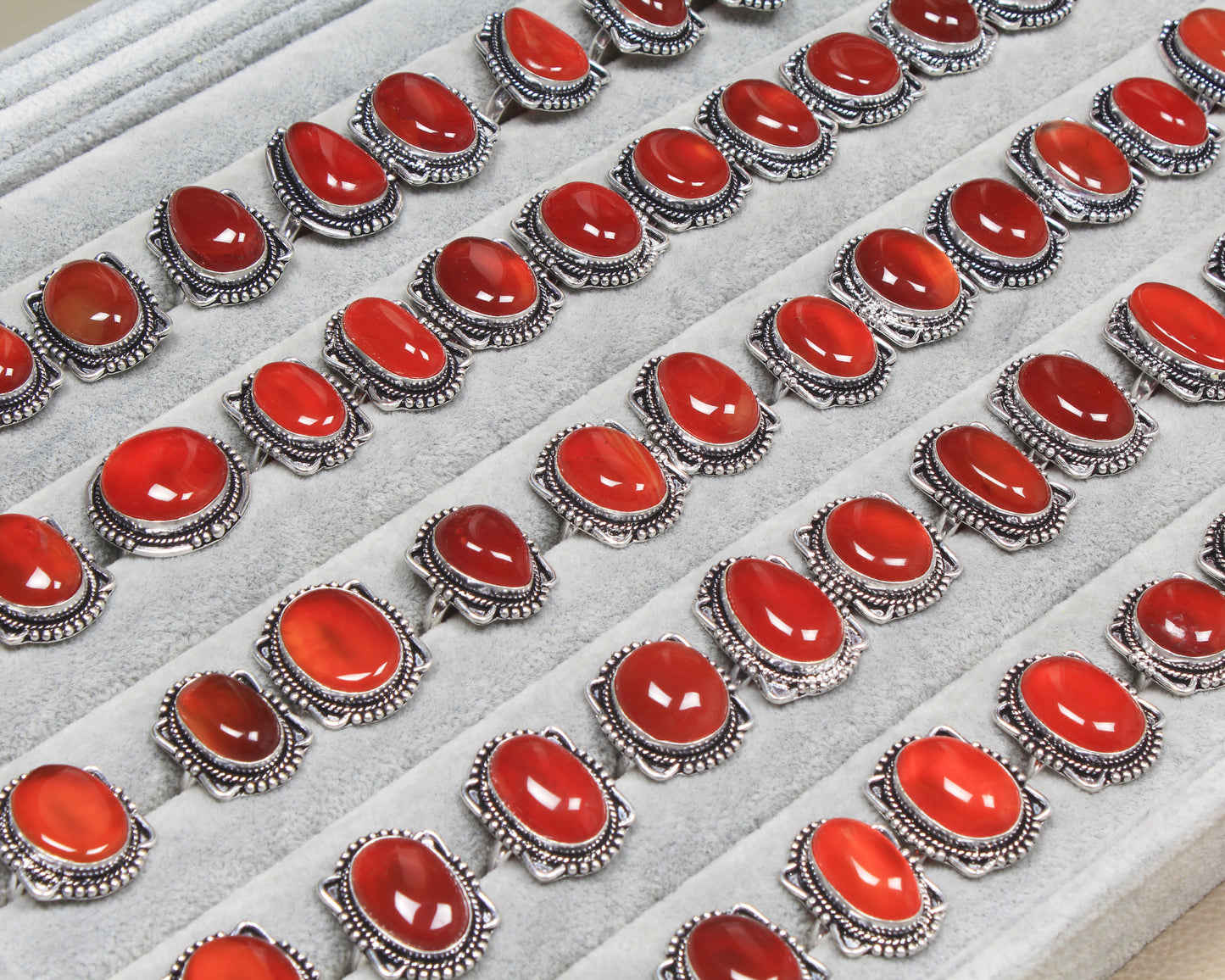 Carnelian Gemstone Handmade Rings For Women Jewelry Carnelian Crystal Rings For Bulk Sale
