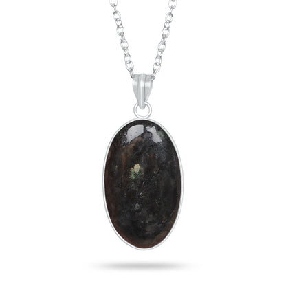 Nuummite Bezel Pendants – Silver-Plated, Natural Ancient Stone | Wholesale