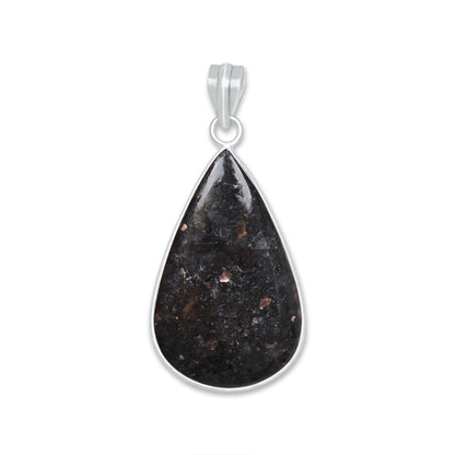 Nuummite Bezel Pendants – Silver-Plated, Natural Ancient Stone | Wholesale