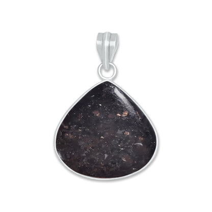 Nuummite Bezel Pendants – Silver-Plated, Natural Ancient Stone | Wholesale