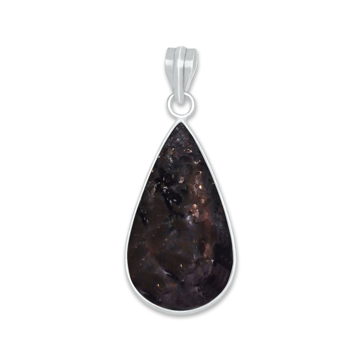 Nuummite Bezel Pendants – Silver-Plated, Natural Ancient Stone | Wholesale