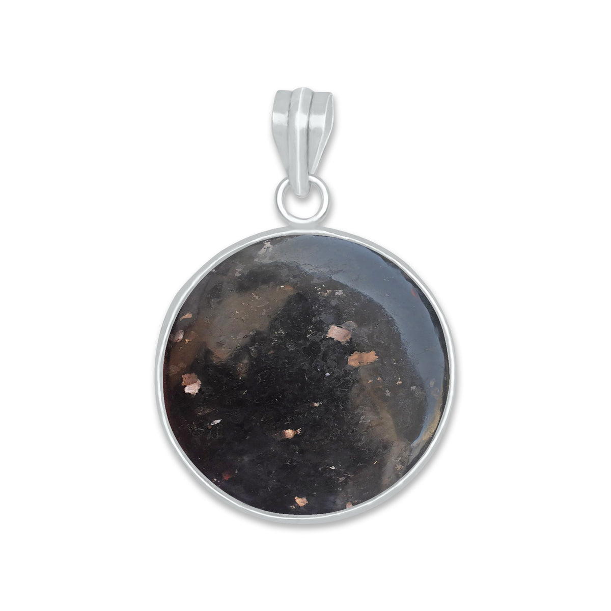Nuummite Bezel Pendants – Silver-Plated, Natural Ancient Stone | Wholesale