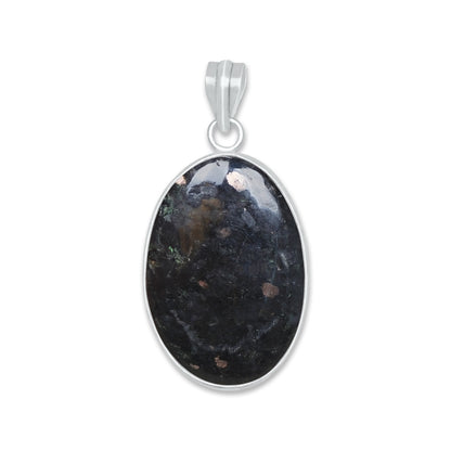 Nuummite Bezel Pendants – Silver-Plated, Natural Ancient Stone | Wholesale