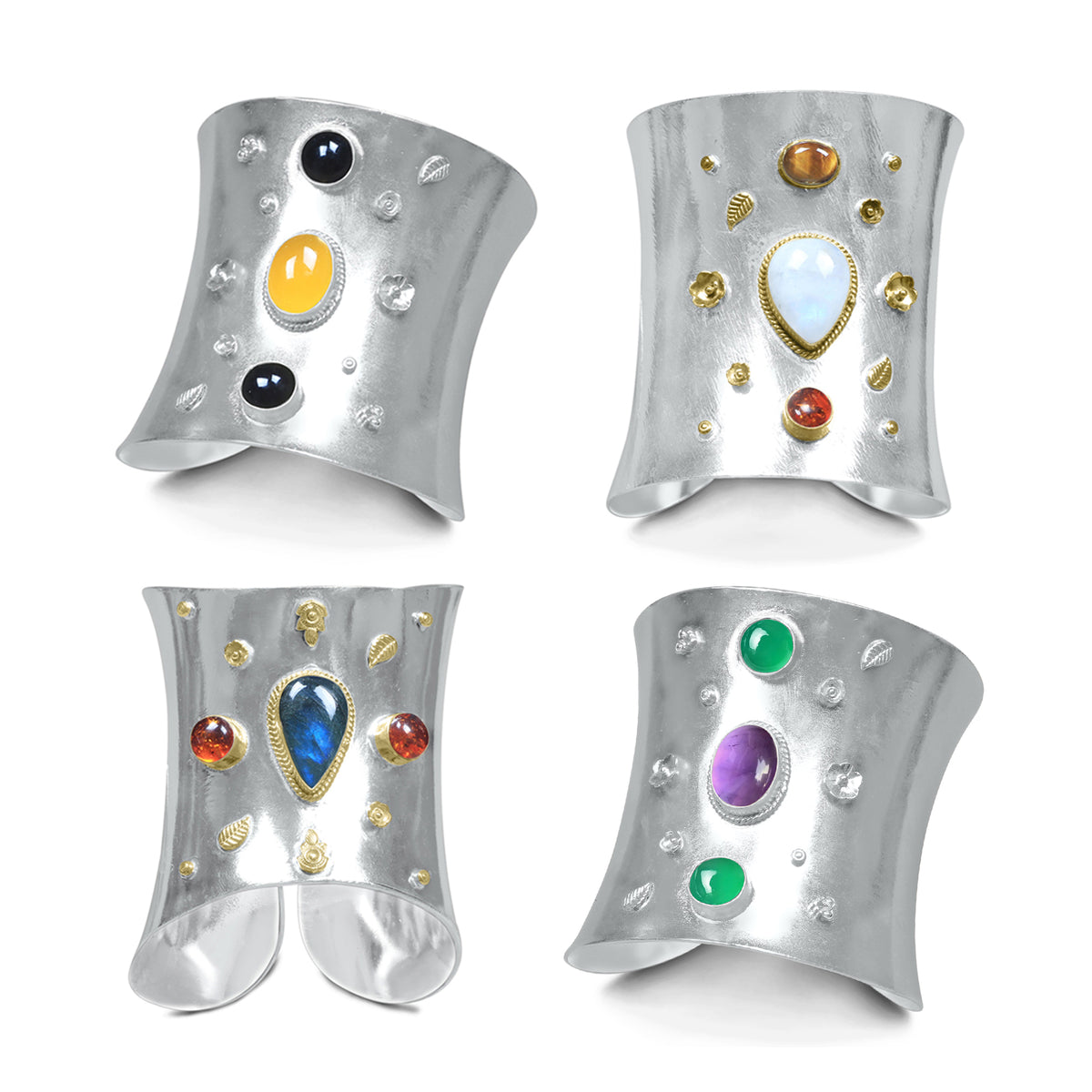 Chunky Statement Cuff Bangles – Silver-Plated, Bold Handmade Design | Wholesale (Made to Order)