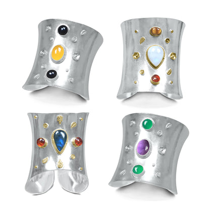 Chunky Statement Cuff Bangles – Silver-Plated, Bold Handmade Design | Wholesale (Made to Order)