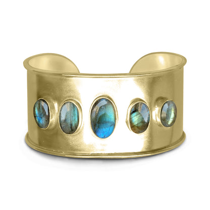 Statement Gemstone Bangles – Silver-Plated, Adjustable Handmade Cuffs | Wholesale (Made to Order)