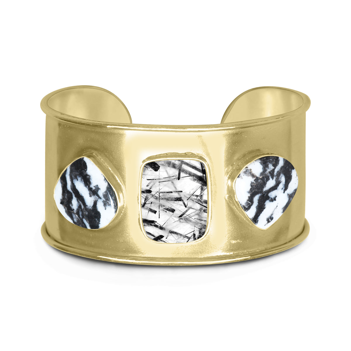 Statement Gemstone Bangles – Silver-Plated, Adjustable Handmade Cuffs | Wholesale (Made to Order)