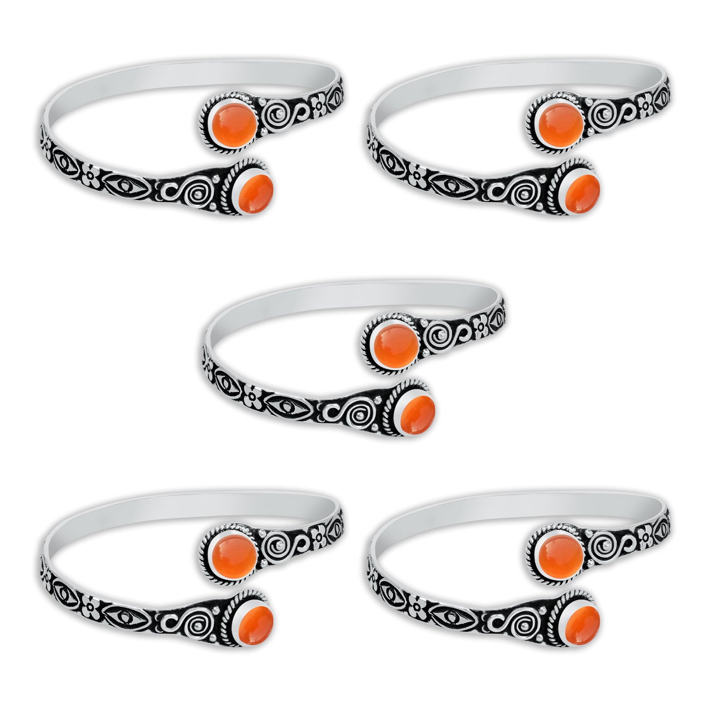 Bracelets manchettes réglables faits main en cristal naturel assorti pour femmes Lot de gros bracelets joncs plaqués argent multicolores