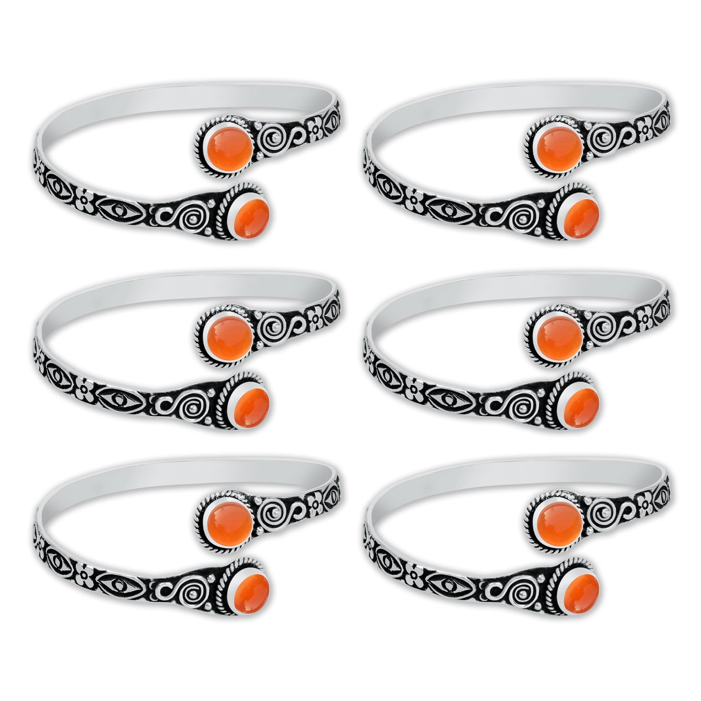 Bracelets manchettes réglables faits main en cristal naturel assorti pour femmes Lot de gros bracelets joncs plaqués argent multicolores